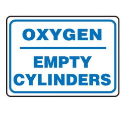 Safety Sign, OXYGEN - EMPTY CYLINDERS, 7 x 10, Adhesive Vinyl - 837-MCPG572VS - Accuform Signs