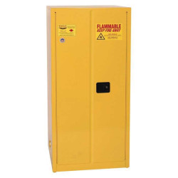Eagle Flammable Liquid Safety Cabinet, 60 Gal. 2 Shelves, 2 Door, Manual Close, Yellow