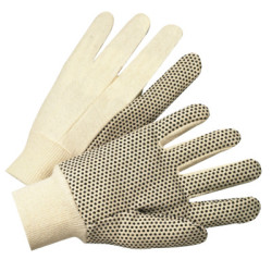1000 Series Dotted Canvas Gloves, Cotton Canvas, Heavy Nap, Men's, White - 101-1000 - Anchor Products