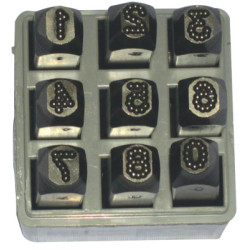 Low Stress Dot Design Steel Hand Stamp Sets, 1/4 in, 0 thru 8; A thru Z - 337-26641 - C.H. Hanson