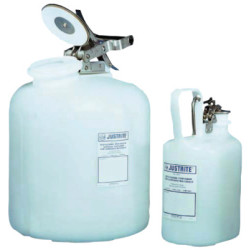 Self-Close Corrosive Containers for Laboratories, Hazardous Liquid, 1 gal, White - 400-12161 - Justrite