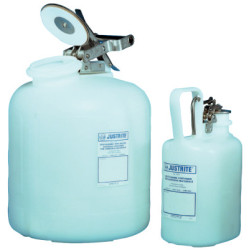 Self-Close Corrosive Containers for Laboratories, Hazardous Liquid, 5 gal, White - 400-12765 - Justrite