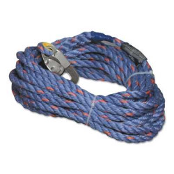 300 Series Rope Lifeline, 25ft, Anchorage Connection, 310lb Cap, Blue/Red Specks - 493-300L-Z7/25FTBL - Honeywell