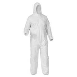 KLEENGUARD A35 Coveralls, White, 2X-Large, Attached Hood, Elastic Wrists/Ankles - 138-38941 - Kimberly-Clark Professional