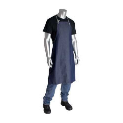 100% Cotton Blue Denim Bib Style Aprons, No Pockets, 28in.x36in.