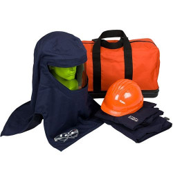 25 Cal Kit, Coverall, Hard Hat, Hood, Bag, Safety Glasses